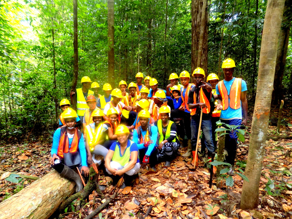 The Forestry Students along with Forestry Lecturer, Ms. Shemika Periera, of the Guyana School of Agriculture